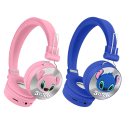 Casque stéréo sans fil Bluetooth supra-auriculaire portable pour enfants Stitch