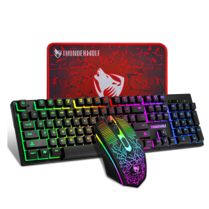 Pack Gamer 3 En1 Clavier & Souris T Wolf TF-31 RGB Noir