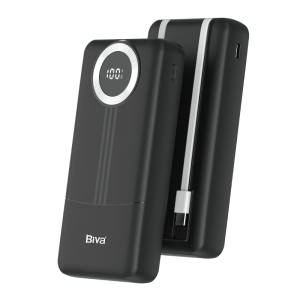 Power Bank 10000 mAh USB-C Charge Rapide avec Câbles Intégrés