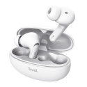 Écouteurs Bluetooth Trust Yavi blancs sans fil avec boîtier de charge USB-C