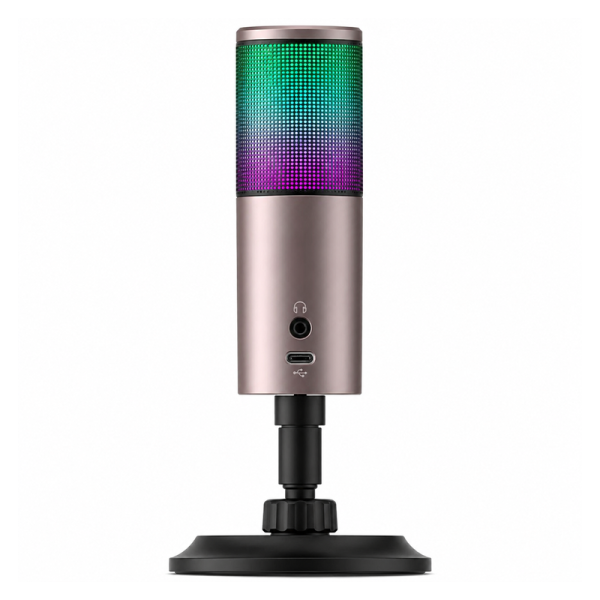 Microphone gamer Havit GK61 RGB noir Type-C et Jack 3.5 mm avec éclairage LED