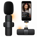 Micro cravate sans fil K8 noir Lightning pour iPhone avec portée 20 mètres