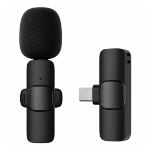Microphone sans fil K9 noir Lightning pour iPhone avec réduction de bruit