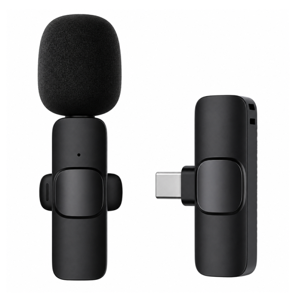 Microphone sans fil K9 noir Lightning pour iPhone avec réduction de bruit