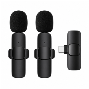 Mini microphone sans fil K11 double micro noir Type-C pour Android